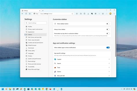 Microsoft Edge Settings