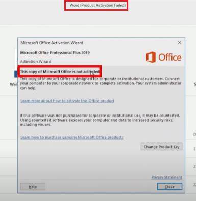 Microsoft Office 2016 Activation Failed