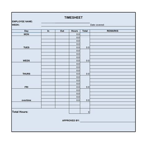 Microsoft Office Excel Timesheet Templates