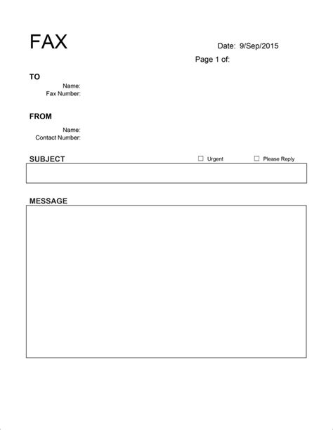 Microsoft Office Fax Cover Template