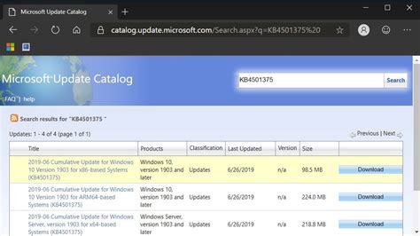 Microsoft Update Catalog For Windows 10