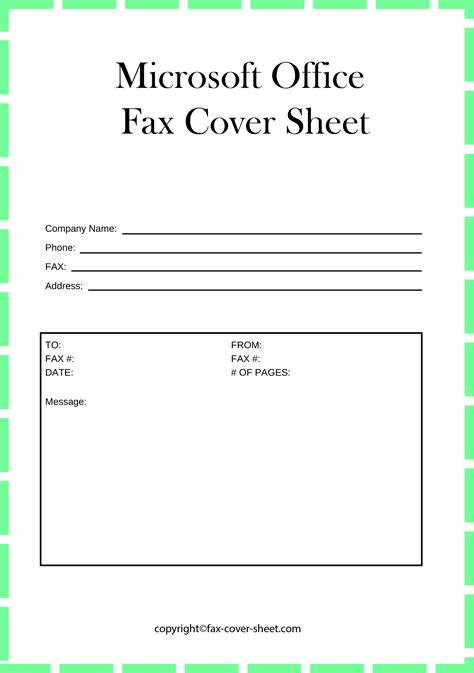Microsoft Word Fax Cover Sheet Template