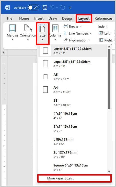Microsoft Word Paper Tab