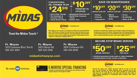 Midas Coupon $25 Printable