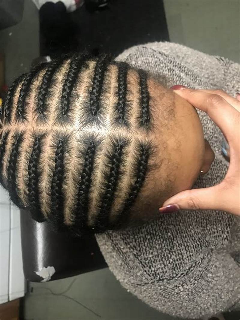 Middle Part Sew In Braid Pattern