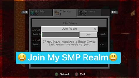 Minecraft Realms SMP Invite Code