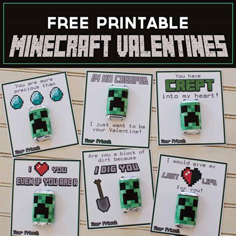 Minecraft Valentines Printable