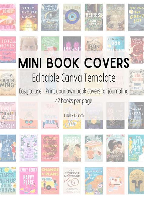 Mini Book Cover Template