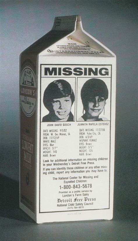 Missing Person Template Milk Carton