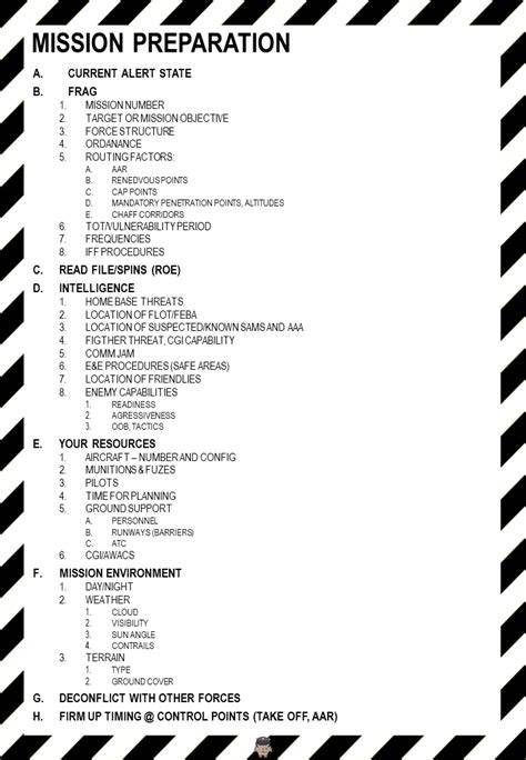 Mission Briefing Template
