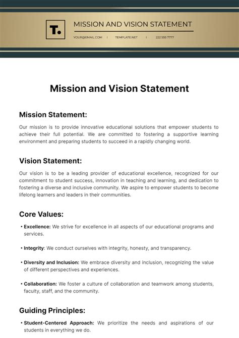 Mission Vision Statement Template