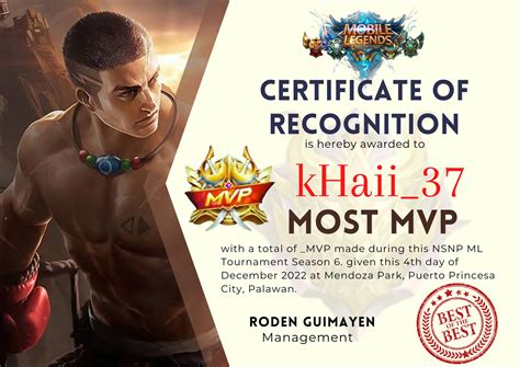 Mobile Legend MVP Award