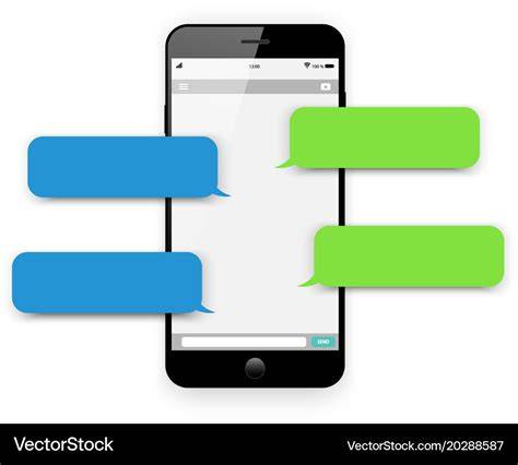 Mobile phone with chat bubbles