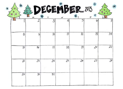Month Of December Calendar Printable