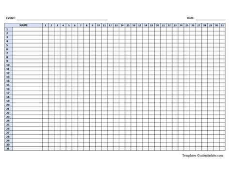 Monthly Attendance Sheet Template