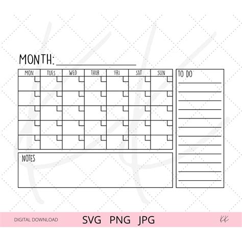 Monthly Calendar SVG