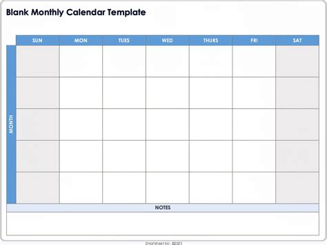 Monthly Calendar Templates