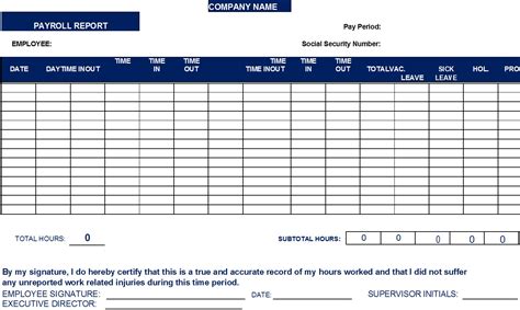 Monthly Payroll Template