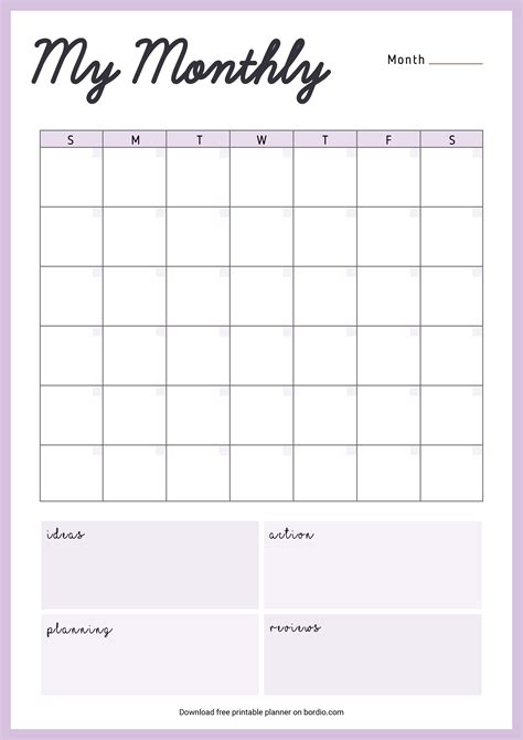 Monthly Planner Free Printable