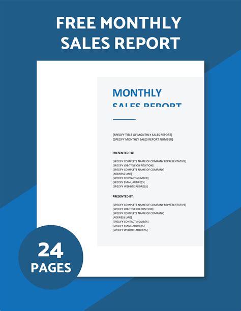 Monthly Sales Report Template Word