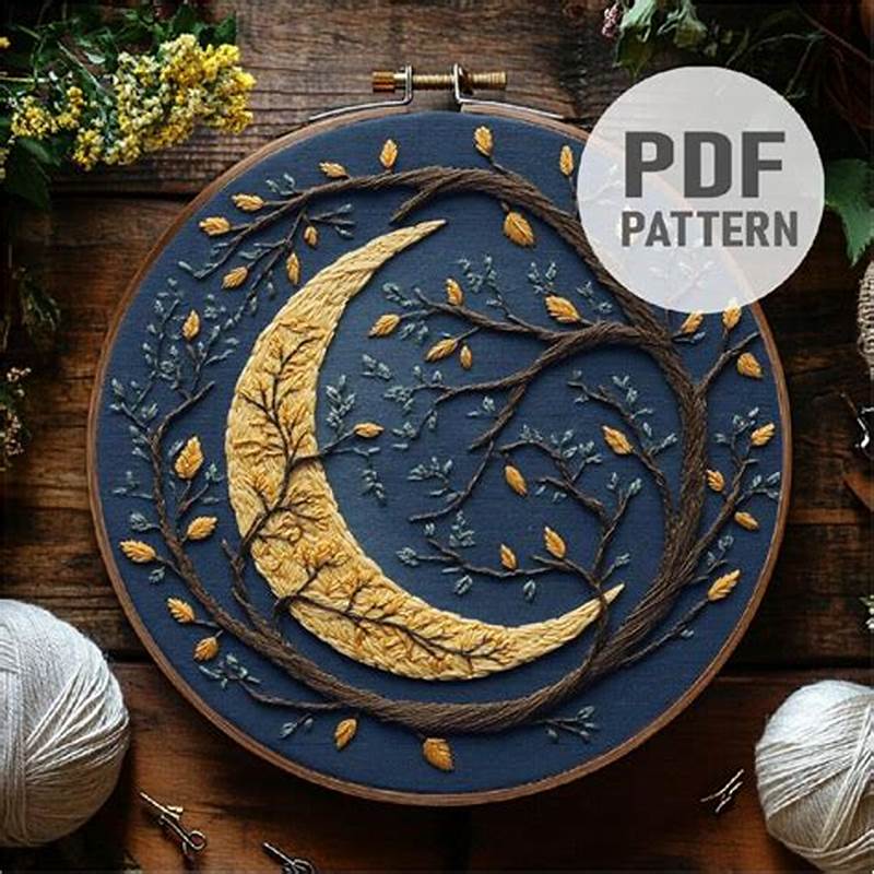 Moon Embroidery Pattern