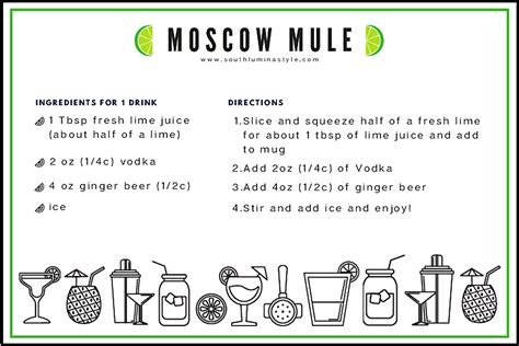Moscow Mule Recipe Printable