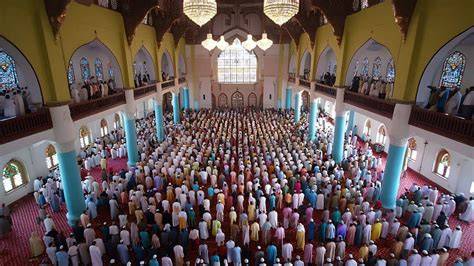 Mosque congregation praying