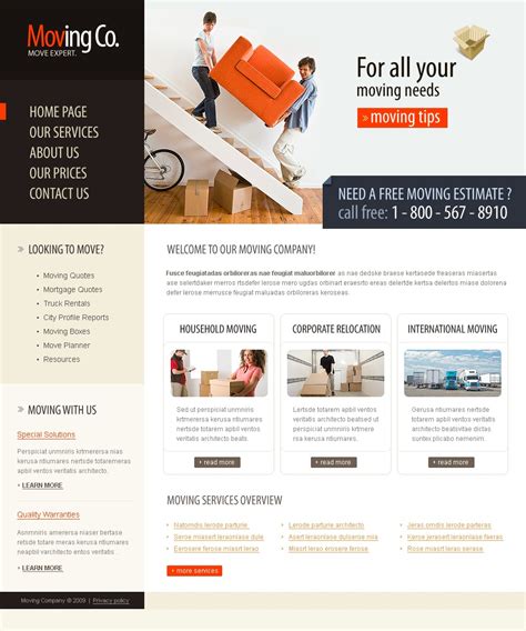 Moving Company Website Template
