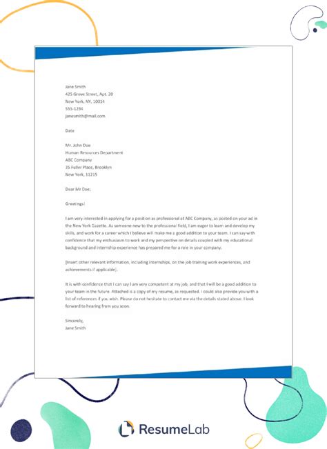 Ms Word Cover Letter Template