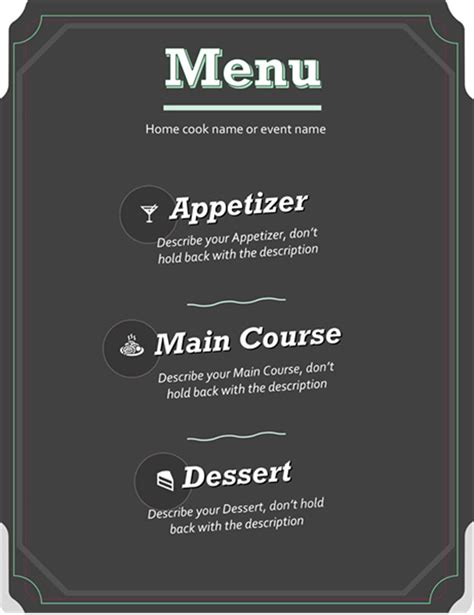 Ms Word Menu Template