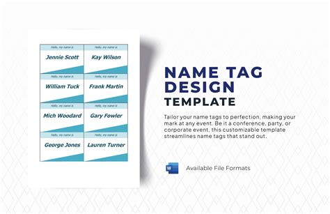 Ms Word Name Tag Template