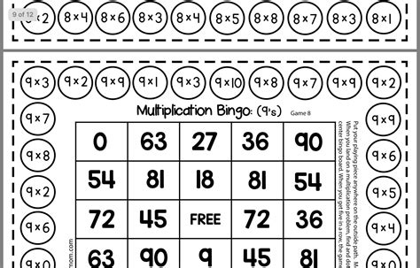 Multiplication Bingo Printable Free