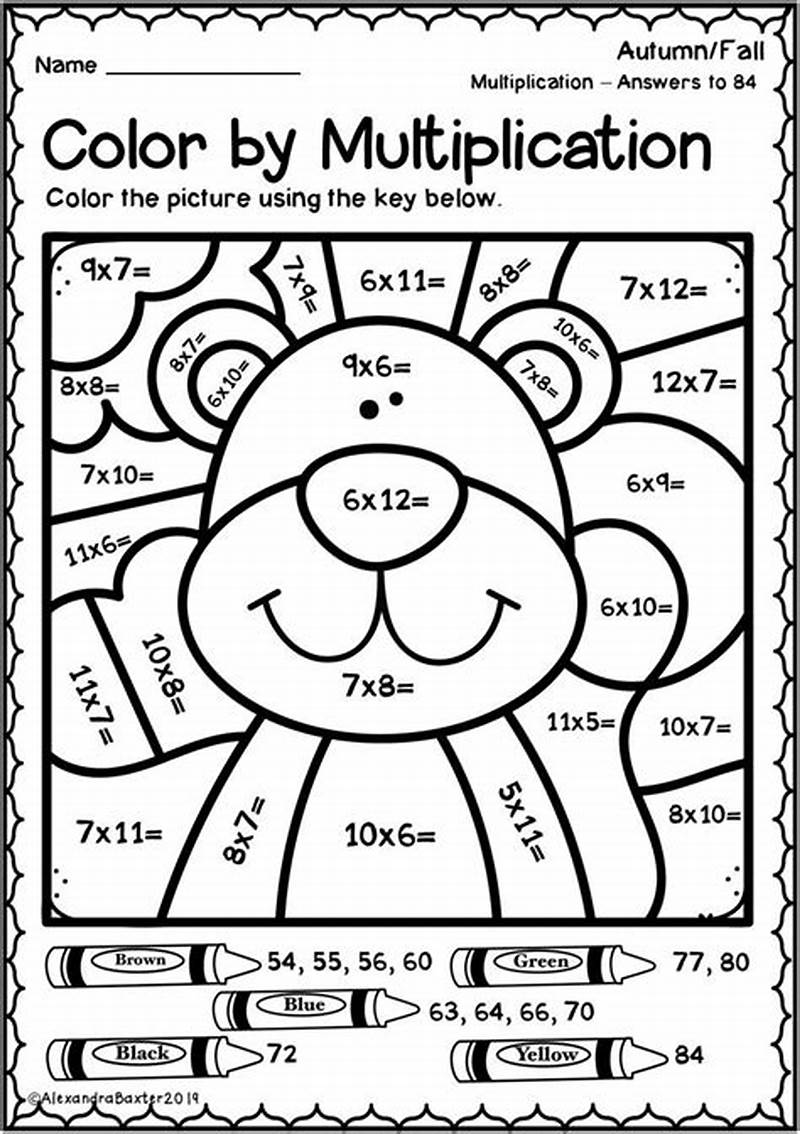 Multiplication Color By Number Printable
