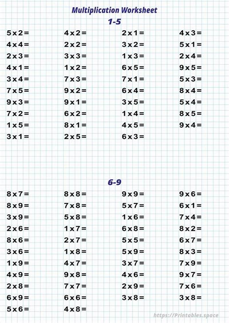 Multiplication Worksheet Printable