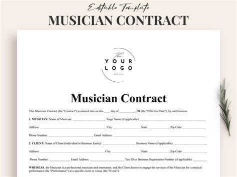 Musician Contract Template