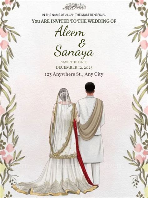 Muslim Wedding Card Template