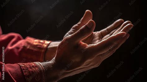 Muslim hands raised in prayer