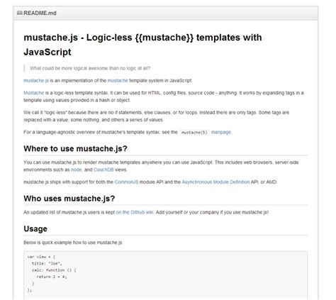Mustache Template Javascript