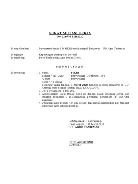 Mutasi Kerja