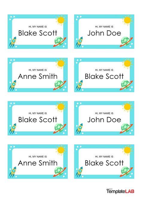 Name Tag Template 3.5 X 2.25