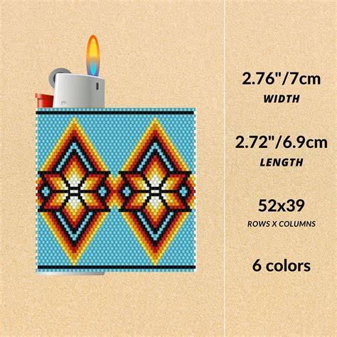 Native American Printable Beaded Bic Lighter Cover Patterns