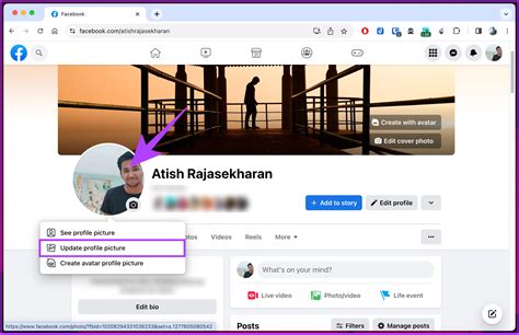 Navigating to Facebook Profile