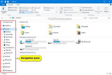 Navigation Pane