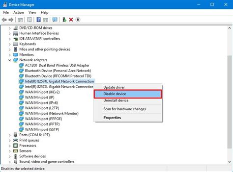 Network Adapters in Device Manager
