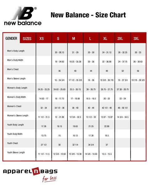 New Balance Size Chart Cm