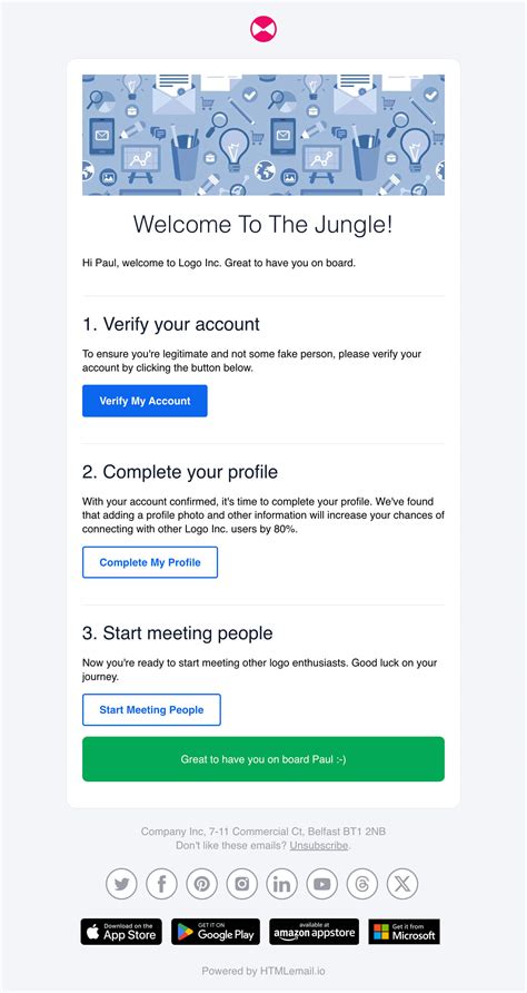New Customer Welcome Email Template Html