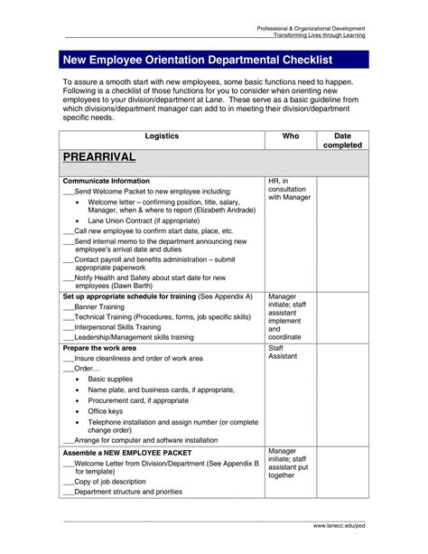 New Employee Orientation Template