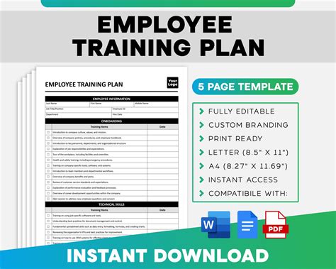 New Employee Training Plan Template