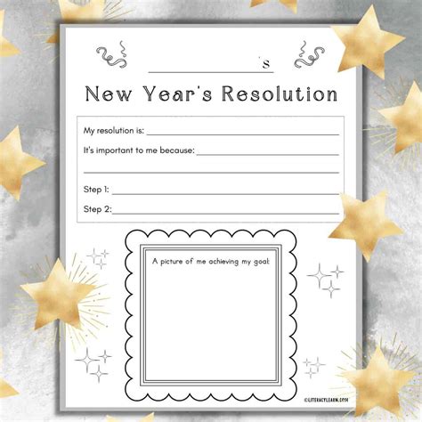 New Year's Resolution Worksheet Printables
