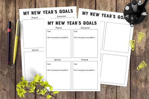 New Years Goals Template